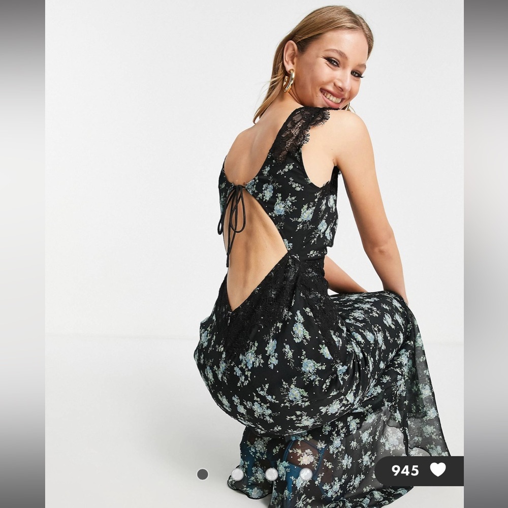 Asos maxi floral print dress